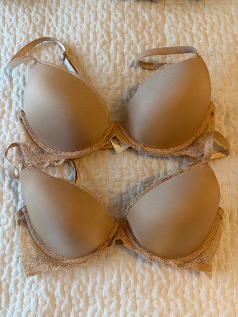 Calvin Klein Lace-Trim Push up Bra - Nude/Tan
